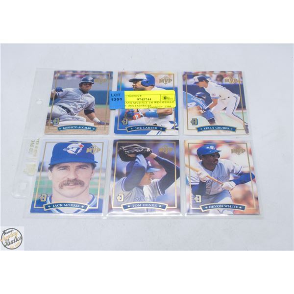 BLUEJAYS MVP SET 1-6 WIN WORLD SERIES 1992 DONRUSS