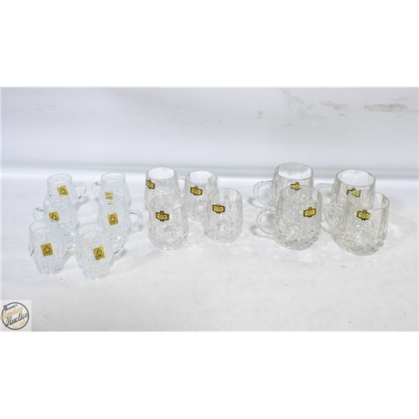 14 CRYSTAL GLASSES FROM AUSTRIA+YUGOSLAVIA