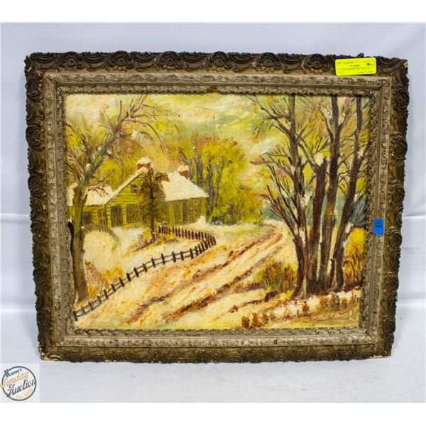 ANTIQUE FRAMED OIL PAINTING 25X21