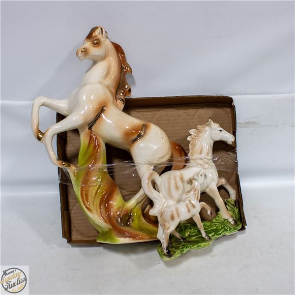 2 LARGE CERAMIC HORSES