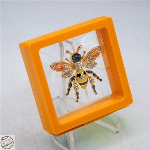 NEW BEE BROOCH MULTI COLORED,RHINESTONES