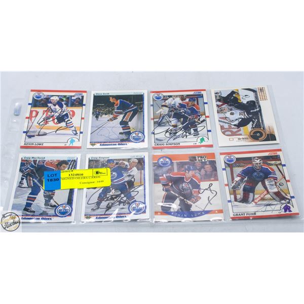 LOT OF 3 SIGNED OILERS CARDS