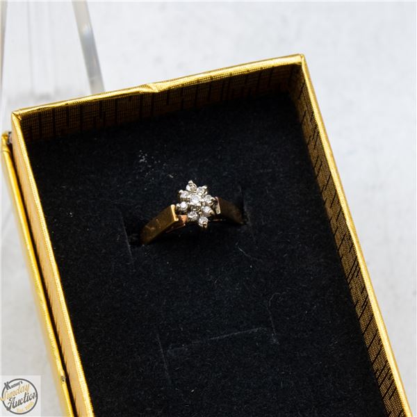 10K GOLD DIAMOND RING STAMP JAS SIZE 5 - 2.18
