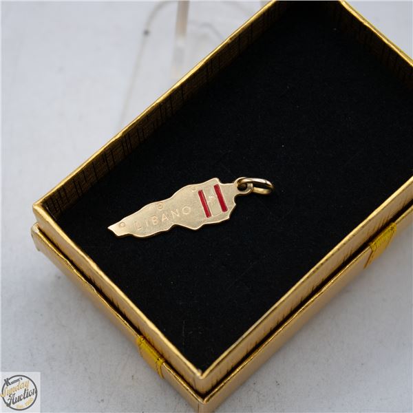 VINTAGE 10K LEBANON SHAPED CHARM 2.33GRAMS