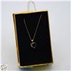Image 1 : 10K GOLD CHAIN & HEART DIAMOND PENDENT