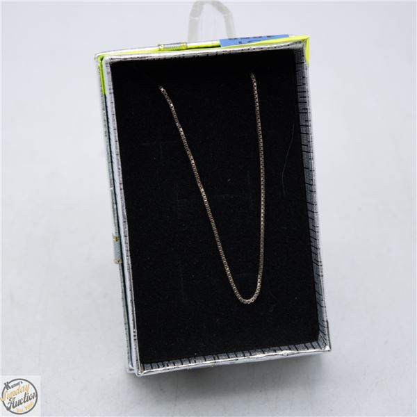 925 STERLING SILVER BOX CHAIN NECKLACE 18"