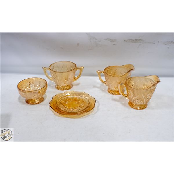 VINTAGE IRIS & HERRINGBONE PATTERN CREAMER PITCHER