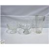 Image 1 : VINTAGE "ICEBURG" PATTERN CLEAR PRESSED GLASS VASE