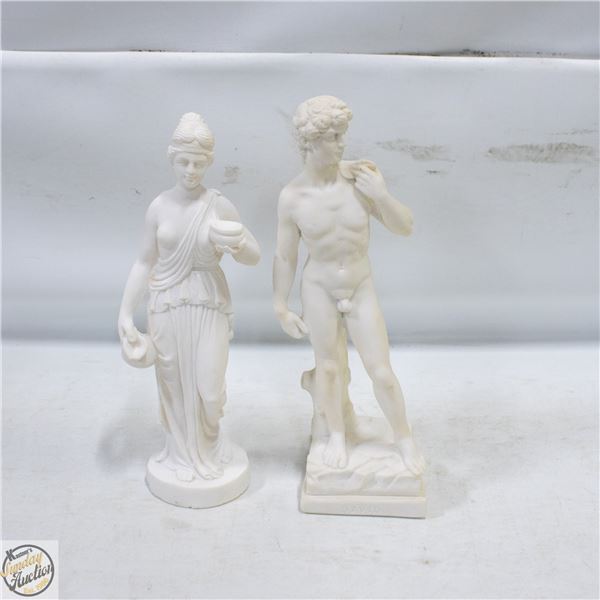 WHITE ALABASTER OR CAST MARBLE STATUE OF "HEBE"