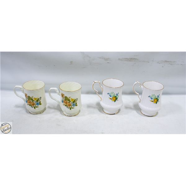 2 VINTAGE PORCELAIN PEDESTAL COFFEE/TEA MUGS