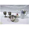 Image 1 : ESTATE LOT INCLUDES PEWTER GLASSWARE, COALPORT