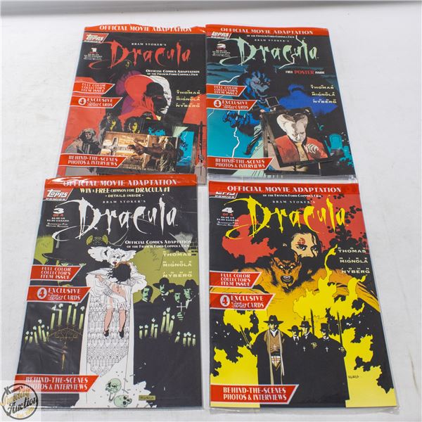 4 VINTAGE BRAM STOKERS DRACULA TOPPS COMICS