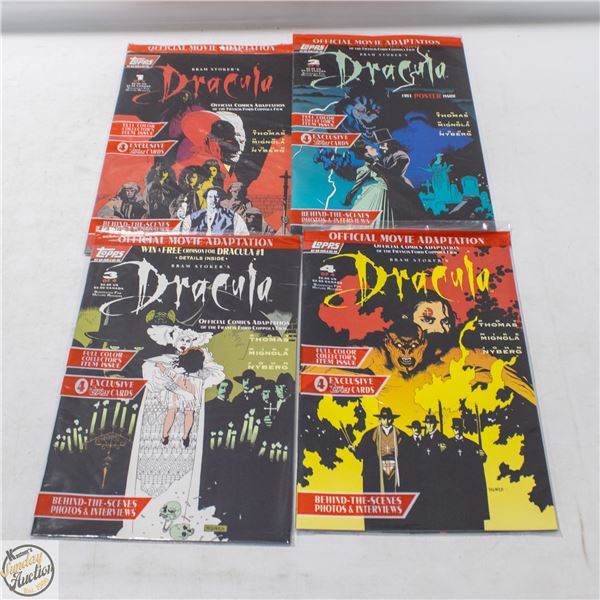 4 VINTAGE SEALED BRAM STOKERS DRACULA TOPPS COMICS