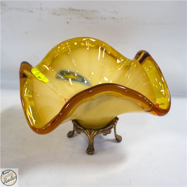 VINTAGE LAVORAZIONE MURANO BOWL VIBRANT MILLEFIORI
