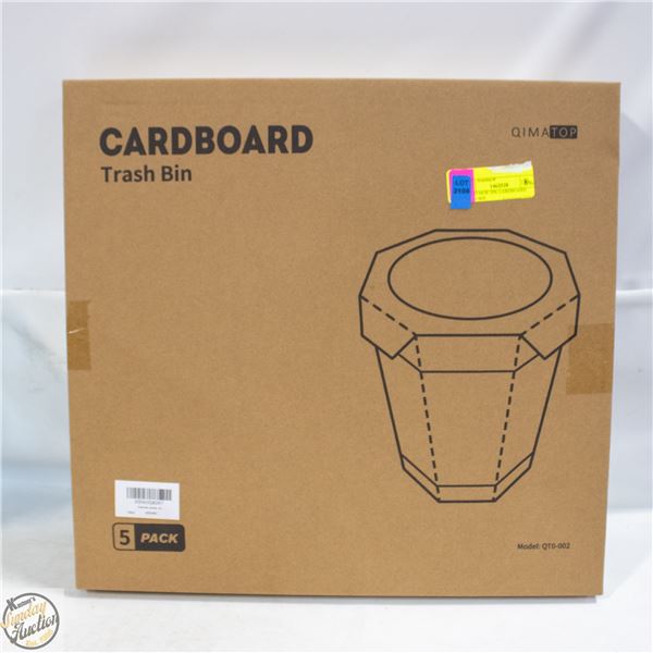 BRAND NEW 5PK CARDBOARD TRASH BIN