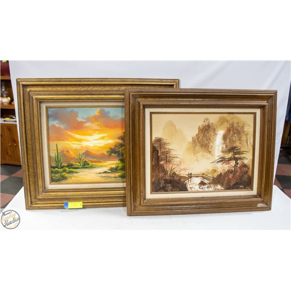 VINTAGE FRAMED OIL PAINTING OF A TRADITIONAL