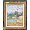 Image 1 : VINTAGE ORIGINAL FRAMED SIGNED PAINTING- TREE