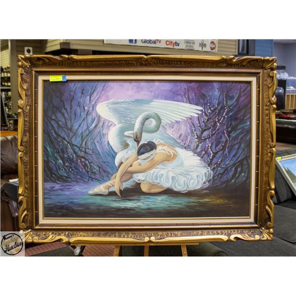 PAINTED INTERPRETATION OF "THE DYING SWAN" BY