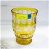Image 1 : VINTAGE CUT-CRYSTAL VASE BOHEMIAN AMBER