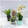 Image 1 : LOT OF ARTIFICIAL ORCHID FLOWERS,PLANTS,VASES
