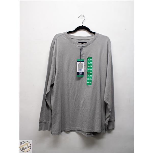 NEW MENS GAP XL LONG SLEEVE 1/4 BUTTON SHIRT