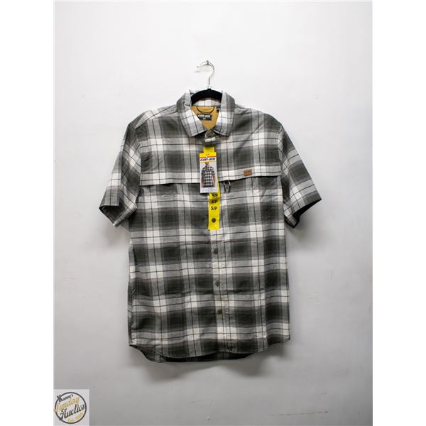 NEW CAN-AM MEN'S SHORT SLEEVE PLAID SHIRT SIZE S