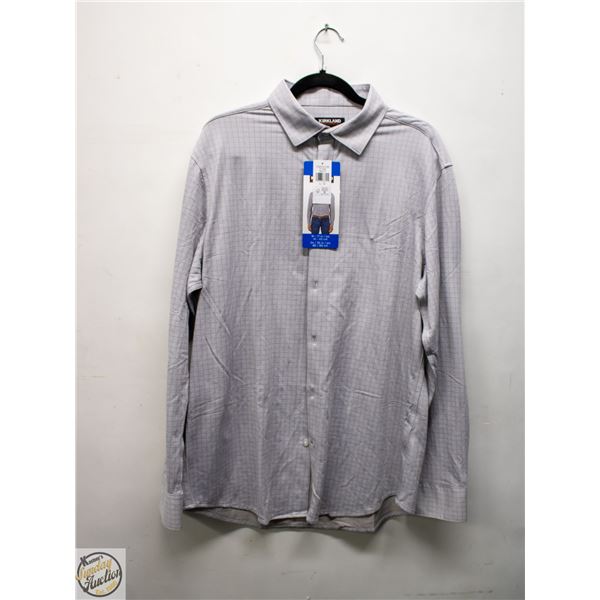 NEW KIRKLAND MEN'S LIGHT GREY DRESS SHIRT SIZE L