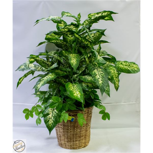 FAUX DIEFFENBACHIA STANDING PLANT IN POT 33"