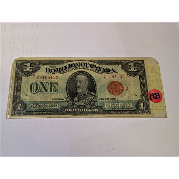 1923 $1 NOTE CANADIAN