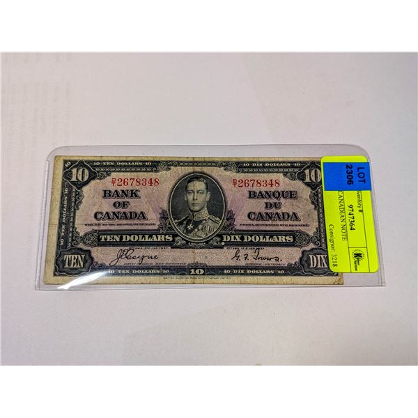1937 $10 CANADIAN NOTE