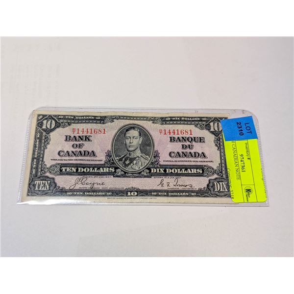 1937 $10 CANADIAN NOTE