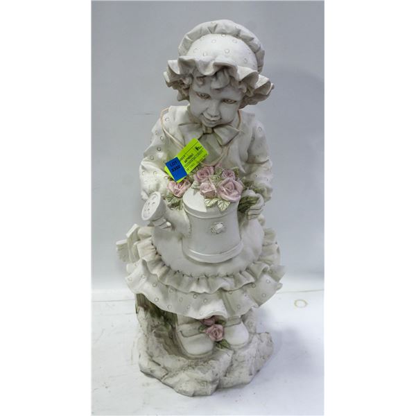 CERAMIC FLOWER GIRL GARDEN STATUE 18" TALL