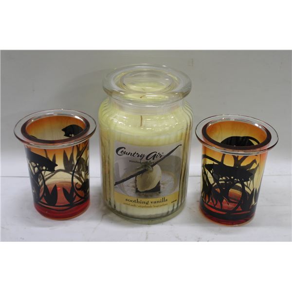LRG JAR VANILLA CANDLE - 2 PARTYLITE AFRICAN
