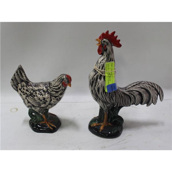 LOT OF 2 VINTAGE CERAMIC ROOSTERS