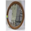 Image 1 : WOOD FRAMED OVAL MIRROR 24"X16"