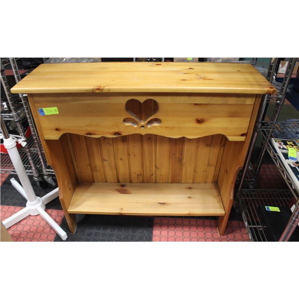 VINTAGE WOOD DISPLAY STAND WITH HEART DECOR