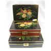 Image 1 : SET OF 3 STACKING VINTAGE TRUNKS