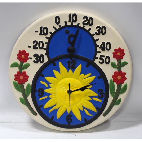 CERAMIC SUN CLOCK 12"