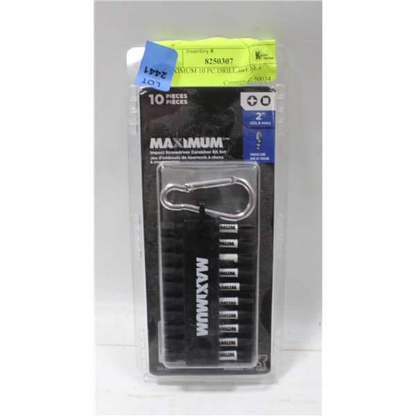 MAXIMUM 10 PC DRILL BIT SET