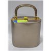 Image 1 : METALLIC GOLD STRUCTURED TOP HANDLE BOX HANDBAG