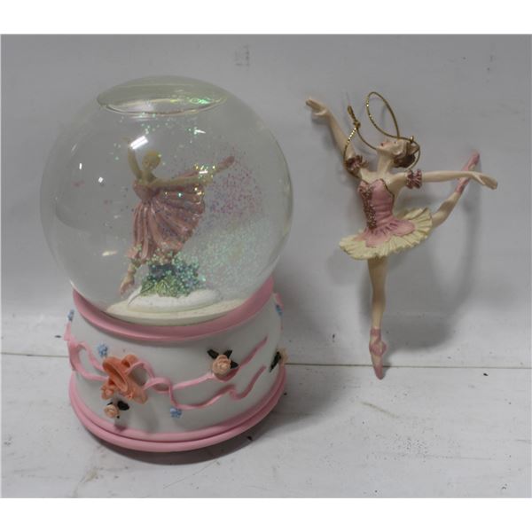 BALLERINA SNOW GLOBE AND ORNAMENT