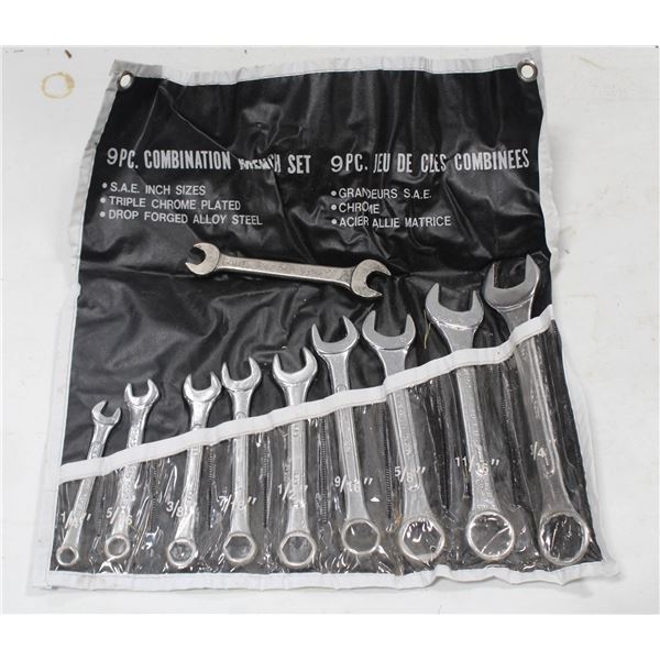 9 PC COMBINATION WRENCH SET IN FOLDING CASE