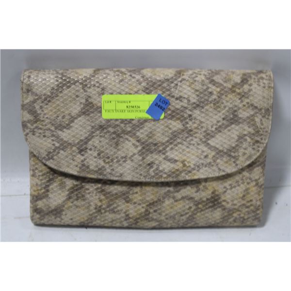 FAUX SNAKE SKIN PURSE