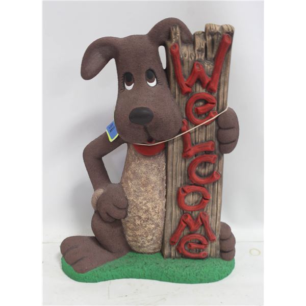 CERAMIC DOG WELCOME STATUE 16" TALL