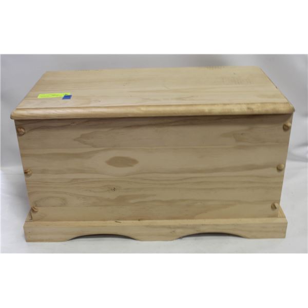 WOOD TREASURE TRUNK 12"X22"X11"