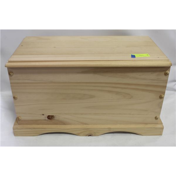 WOOD TREASURE TRUNK 12"X22"X11"