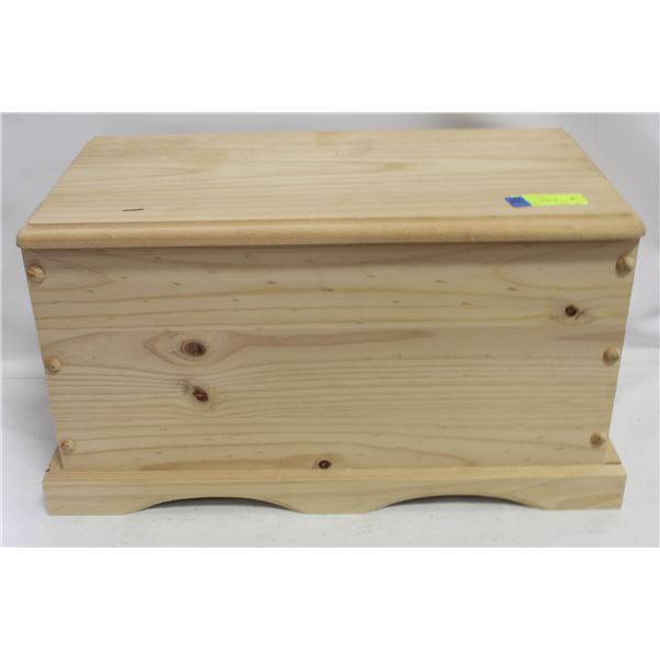 WOOD TREASURE TRUNK 12"X22"X11"
