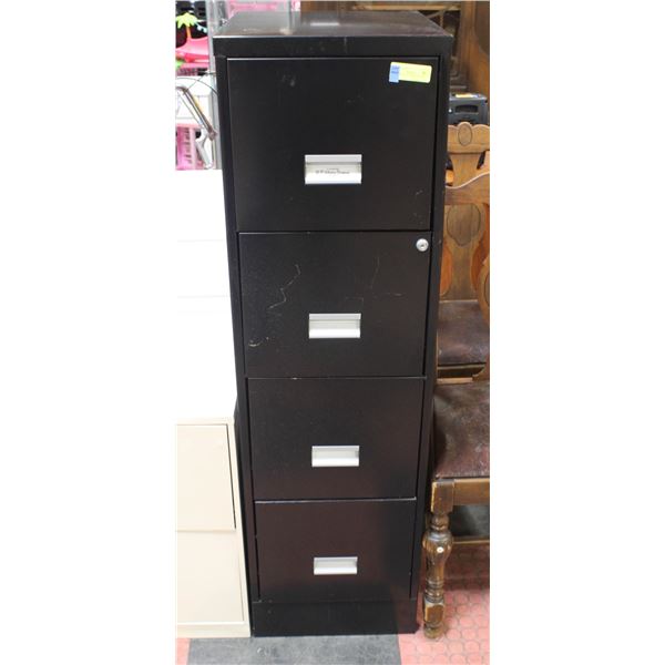 4 DRAWER BLACK FILE CABINET