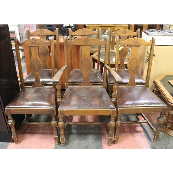 SIX MATCHING CHAIRS (ONE IS A CAPTION