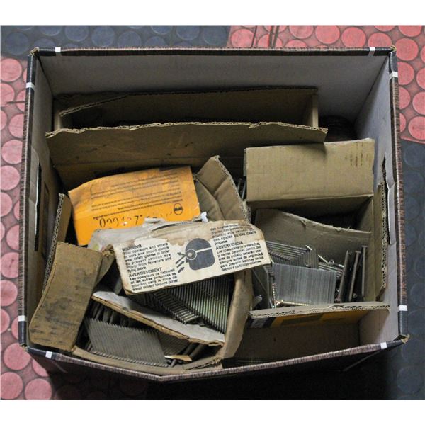 BOX FULL OF NAIL GUN NAILS